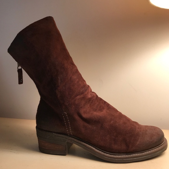 FERNWEH BOHEME BROWN SUEDE SLOUCH ANKLE BOOTS - Picture 7 of 10